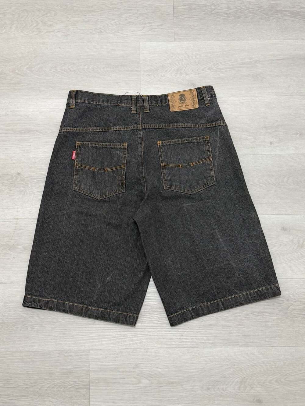 Vintage Joker Brand Baggy Black Denim Shorts 90s Y2K Jorts